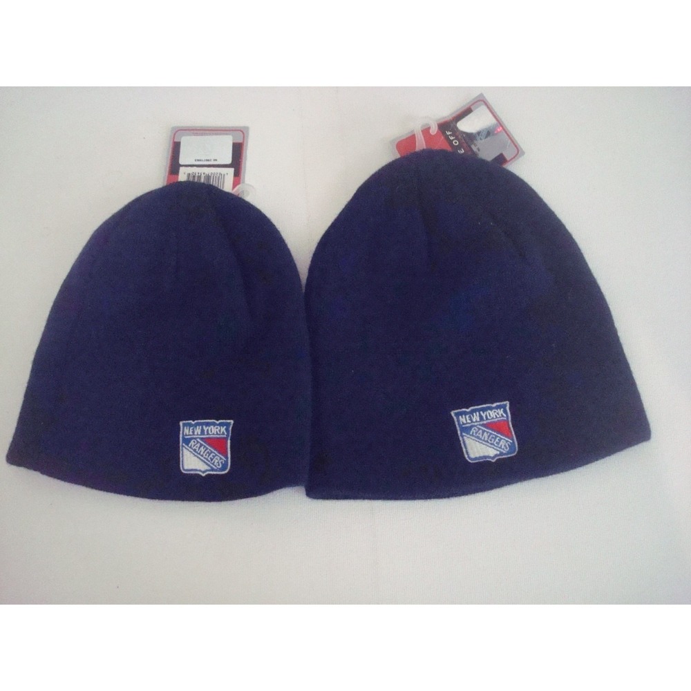 YOUTH--‎ 2PC LOT RANGERS   BEANIE KNIT TOBOGGAN  HAT CAP VINTAGE DEADSTOCK 03